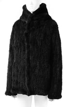 Load image into Gallery viewer, ISAMU KATAYAMA BACKLASH HOODIE KNIT BLOUSON / RABIT FUR (BLACK)