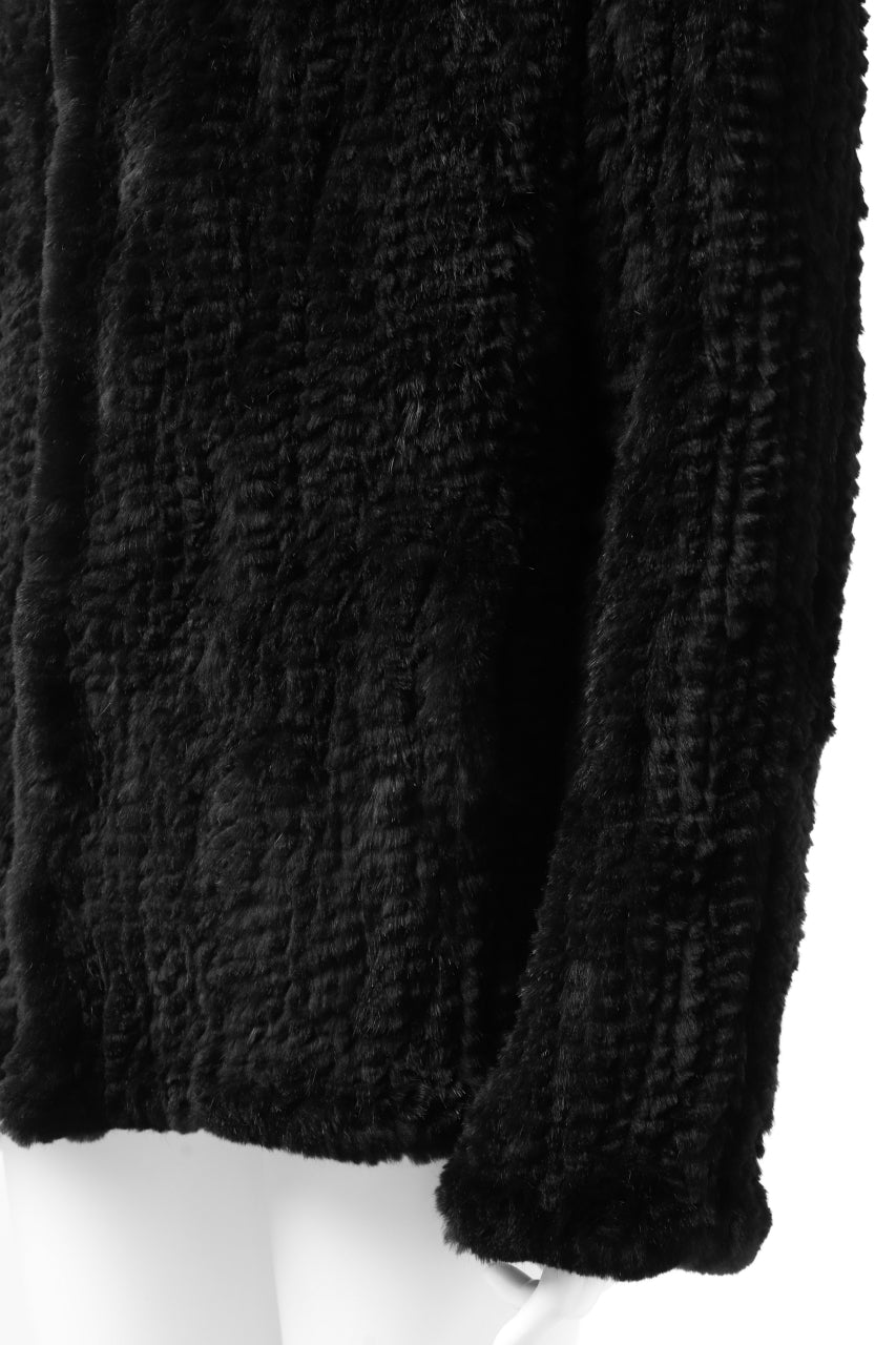 Load image into Gallery viewer, ISAMU KATAYAMA BACKLASH HOODIE KNIT BLOUSON / RABIT FUR (BLACK)