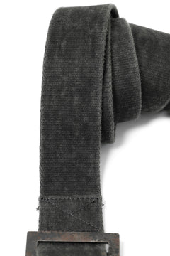 画像をギャラリービューアに読み込む, BORIS BIDJAN SABERI FABRIC & PLATE BELT / RESIN DYED "BELT5-SIN" (DARK GREY)