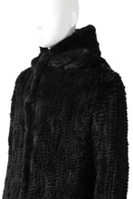Load image into Gallery viewer, ISAMU KATAYAMA BACKLASH HOODIE KNIT BLOUSON / RABIT FUR (BLACK)