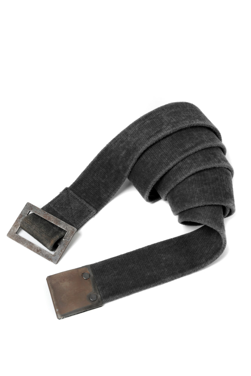 画像をギャラリービューアに読み込む, BORIS BIDJAN SABERI FABRIC & PLATE BELT / RESIN DYED "BELT5-SIN" (DARK GREY)