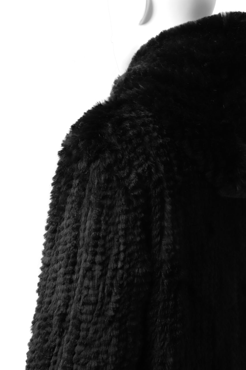 Load image into Gallery viewer, ISAMU KATAYAMA BACKLASH HOODIE KNIT BLOUSON / RABIT FUR (BLACK)