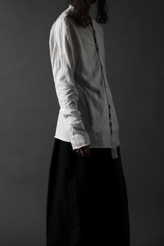 画像をギャラリービューアに読み込む, thomkrom NO COLLAR SHIRT/ JERSEY+WOVEN (OFF WHITE)
