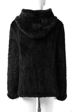 Load image into Gallery viewer, ISAMU KATAYAMA BACKLASH HOODIE KNIT BLOUSON / RABIT FUR (BLACK)