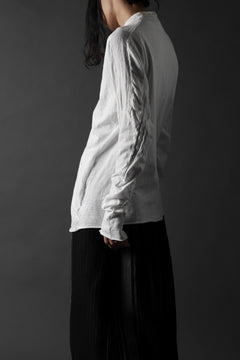 画像をギャラリービューアに読み込む, thomkrom NO COLLAR SHIRT/ JERSEY+WOVEN (OFF WHITE)