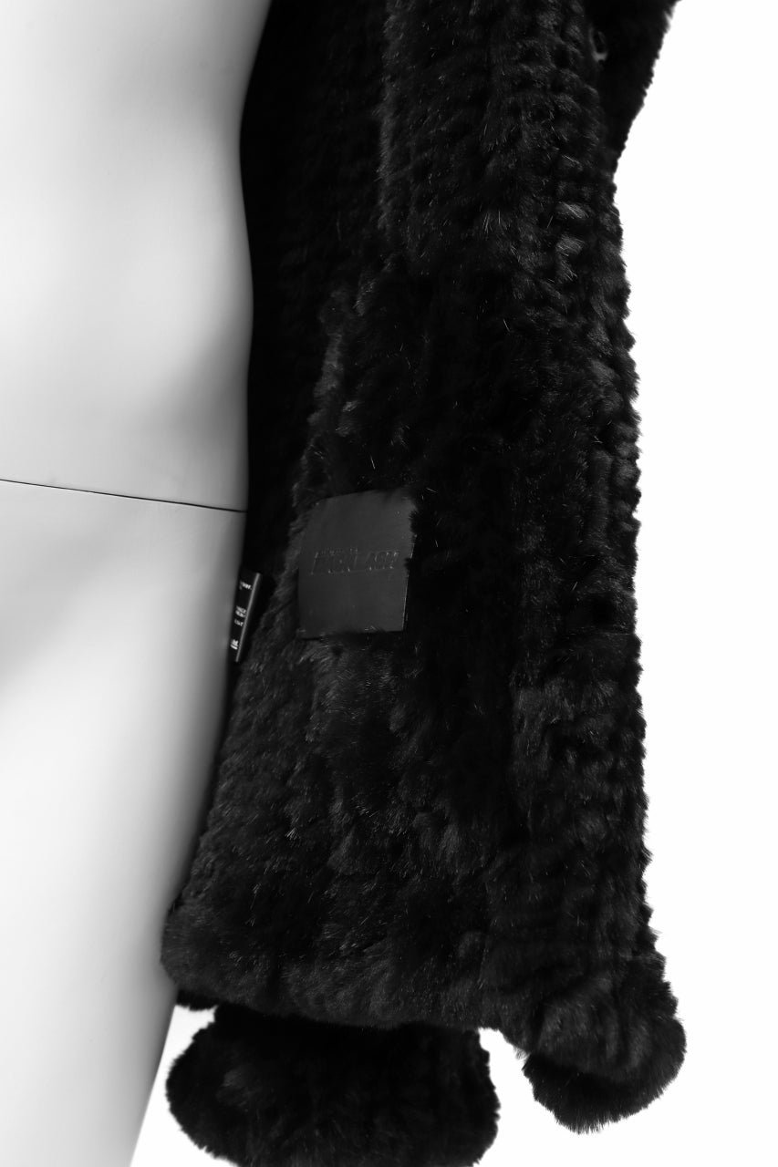 Load image into Gallery viewer, ISAMU KATAYAMA BACKLASH HOODIE KNIT BLOUSON / RABIT FUR (BLACK)