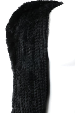 Load image into Gallery viewer, ISAMU KATAYAMA BACKLASH HOODIE KNIT BLOUSON / RABIT FUR (BLACK)