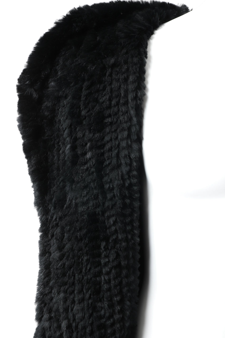 Load image into Gallery viewer, ISAMU KATAYAMA BACKLASH HOODIE KNIT BLOUSON / RABIT FUR (BLACK)