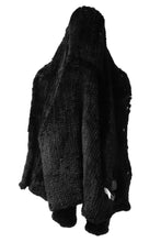 Load image into Gallery viewer, ISAMU KATAYAMA BACKLASH HOODIE KNIT BLOUSON / RABIT FUR (BLACK)