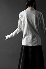 画像をギャラリービューアに読み込む, thomkrom NO COLLAR SHIRT/ JERSEY+WOVEN (OFF WHITE)