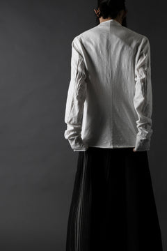 画像をギャラリービューアに読み込む, thomkrom NO COLLAR SHIRT/ JERSEY+WOVEN (OFF WHITE)