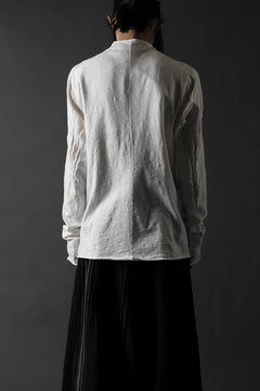 画像をギャラリービューアに読み込む, thomkrom NO COLLAR SHIRT/ JERSEY+WOVEN (OFF WHITE)