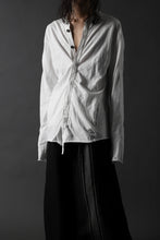 画像をギャラリービューアに読み込む, thomkrom NO COLLAR SHIRT/ JERSEY+WOVEN (OFF WHITE)