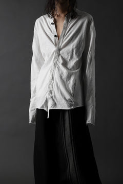 画像をギャラリービューアに読み込む, thomkrom NO COLLAR SHIRT/ JERSEY+WOVEN (OFF WHITE)