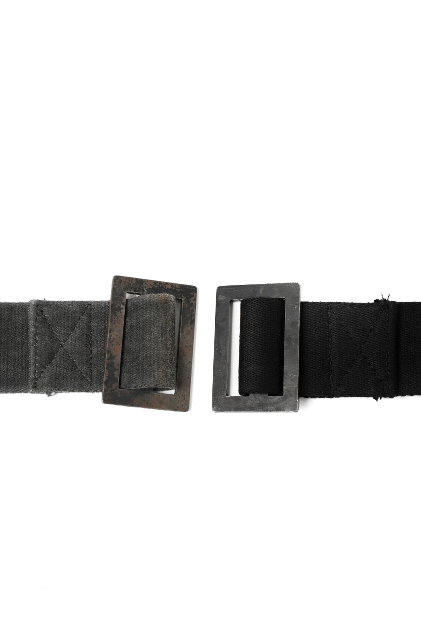 画像をギャラリービューアに読み込む, BORIS BIDJAN SABERI FABRIC & PLATE BELT / RESIN DYED "BELT5-SIN" (DARK GREY)