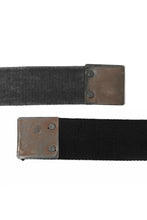 画像をギャラリービューアに読み込む, BORIS BIDJAN SABERI FABRIC & PLATE BELT / RESIN DYED "BELT5-SIN" (DARK GREY)