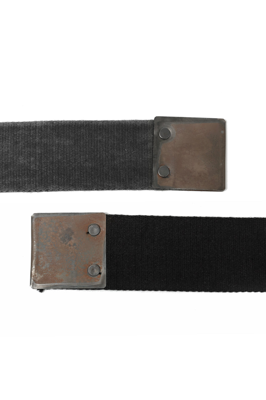 画像をギャラリービューアに読み込む, BORIS BIDJAN SABERI FABRIC & PLATE BELT / RESIN DYED "BELT5-SIN" (DARK GREY)