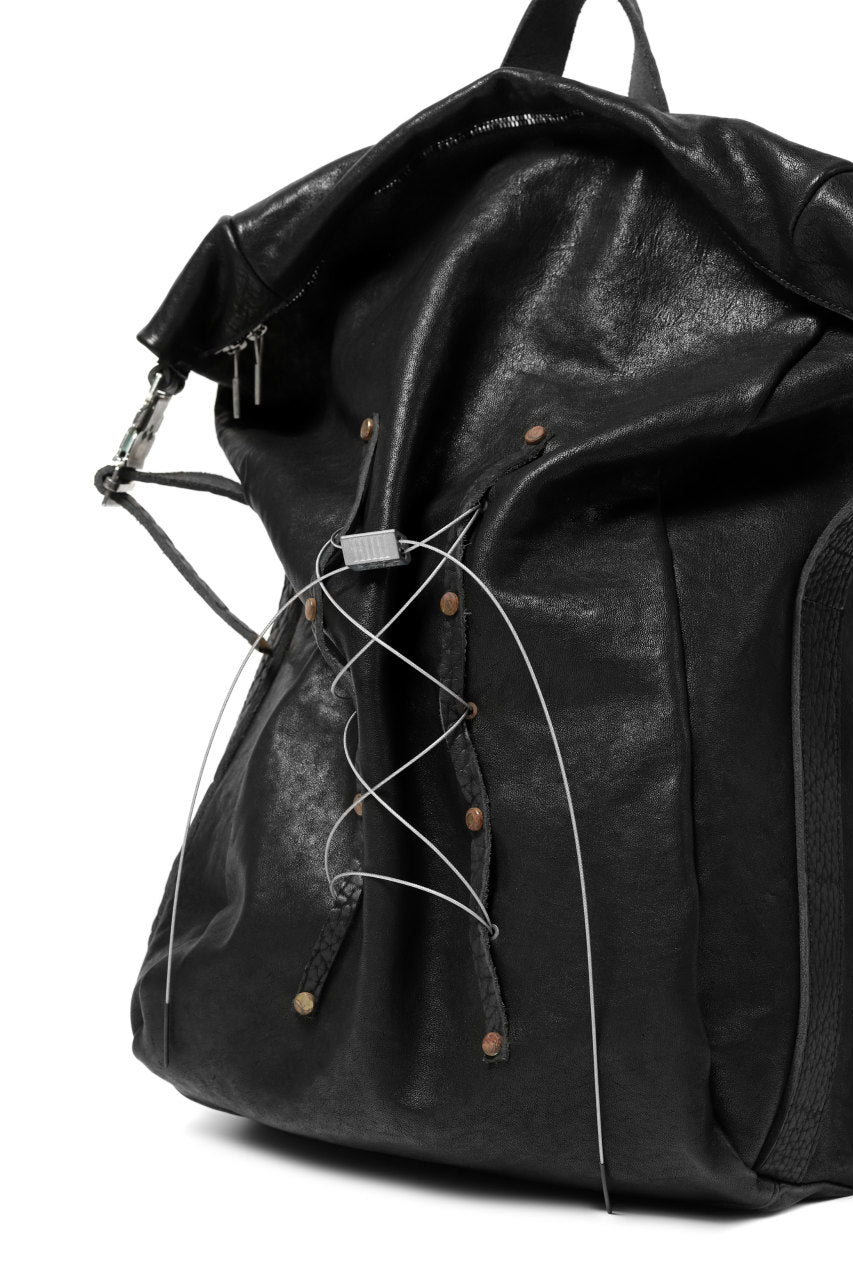 画像をギャラリービューアに読み込む, ierib roll top ruck sack #2 / FVT Oiled Horse (BLACK)