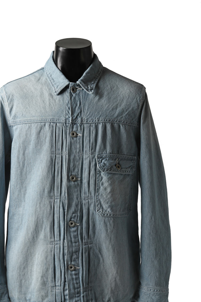 画像をギャラリービューアに読み込む, ISAMU KATAYAMA BACKLASH LOOSEY JEAN JACKET / COTTON LINEN DENIM (INDIGO)