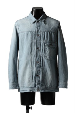 画像をギャラリービューアに読み込む, ISAMU KATAYAMA BACKLASH LOOSEY JEAN JACKET / COTTON LINEN DENIM (INDIGO)