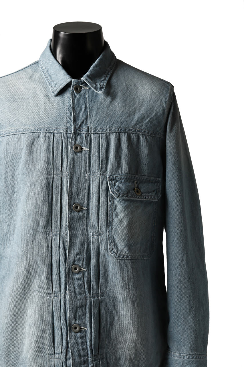 画像をギャラリービューアに読み込む, ISAMU KATAYAMA BACKLASH LOOSEY JEAN JACKET / COTTON LINEN DENIM (INDIGO)