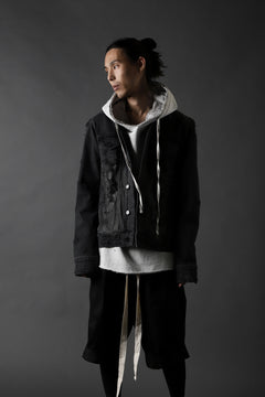 画像をギャラリービューアに読み込む, thomkrom DESTROY FADE JEAN JACKET / ELASTIC DENIM (DARK GREY)