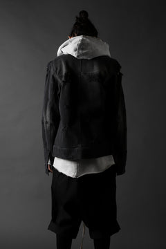 画像をギャラリービューアに読み込む, thomkrom DESTROY FADE JEAN JACKET / ELASTIC DENIM (DARK GREY)