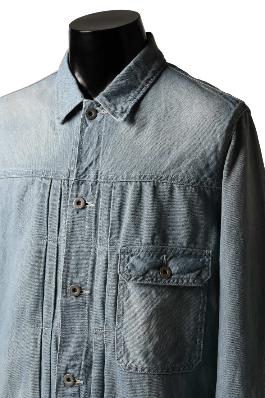 画像をギャラリービューアに読み込む, ISAMU KATAYAMA BACKLASH LOOSEY JEAN JACKET / COTTON LINEN DENIM (INDIGO)