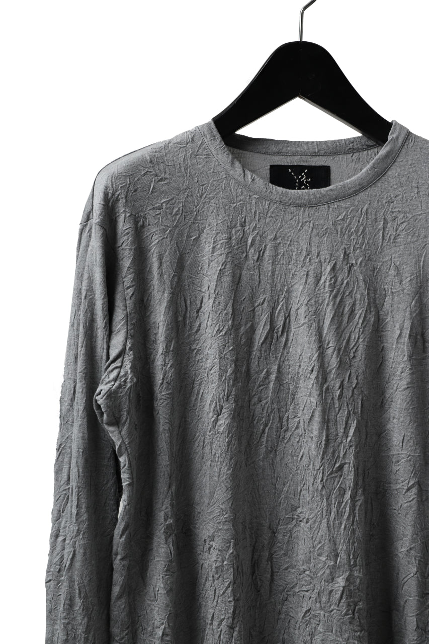 画像をギャラリービューアに読み込む, Y's BASIC LONG SLEEVE TEE / PLAIN STITCH WRINKLE (GREY)