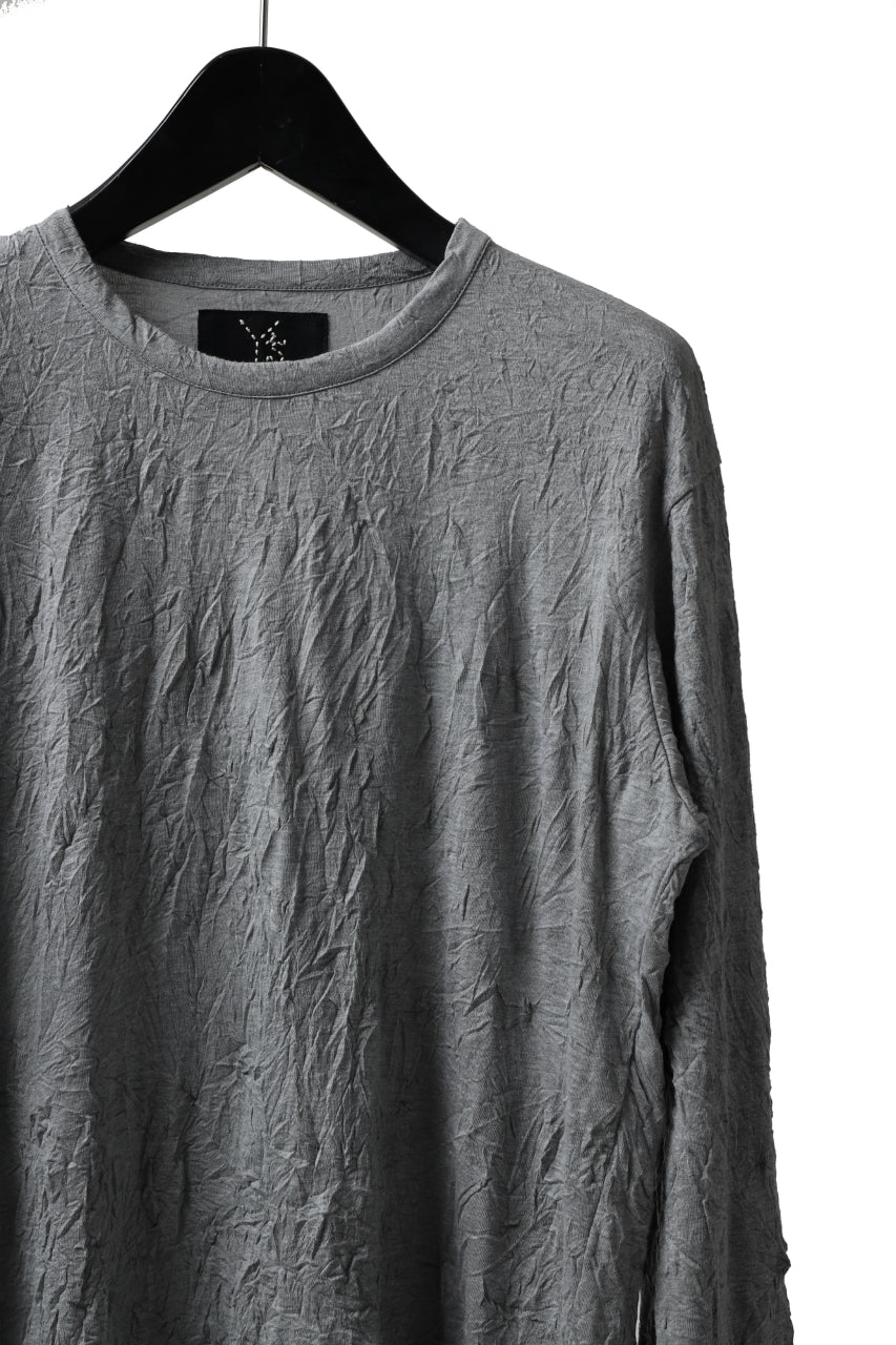 画像をギャラリービューアに読み込む, Y's BASIC LONG SLEEVE TEE / PLAIN STITCH WRINKLE (GREY)