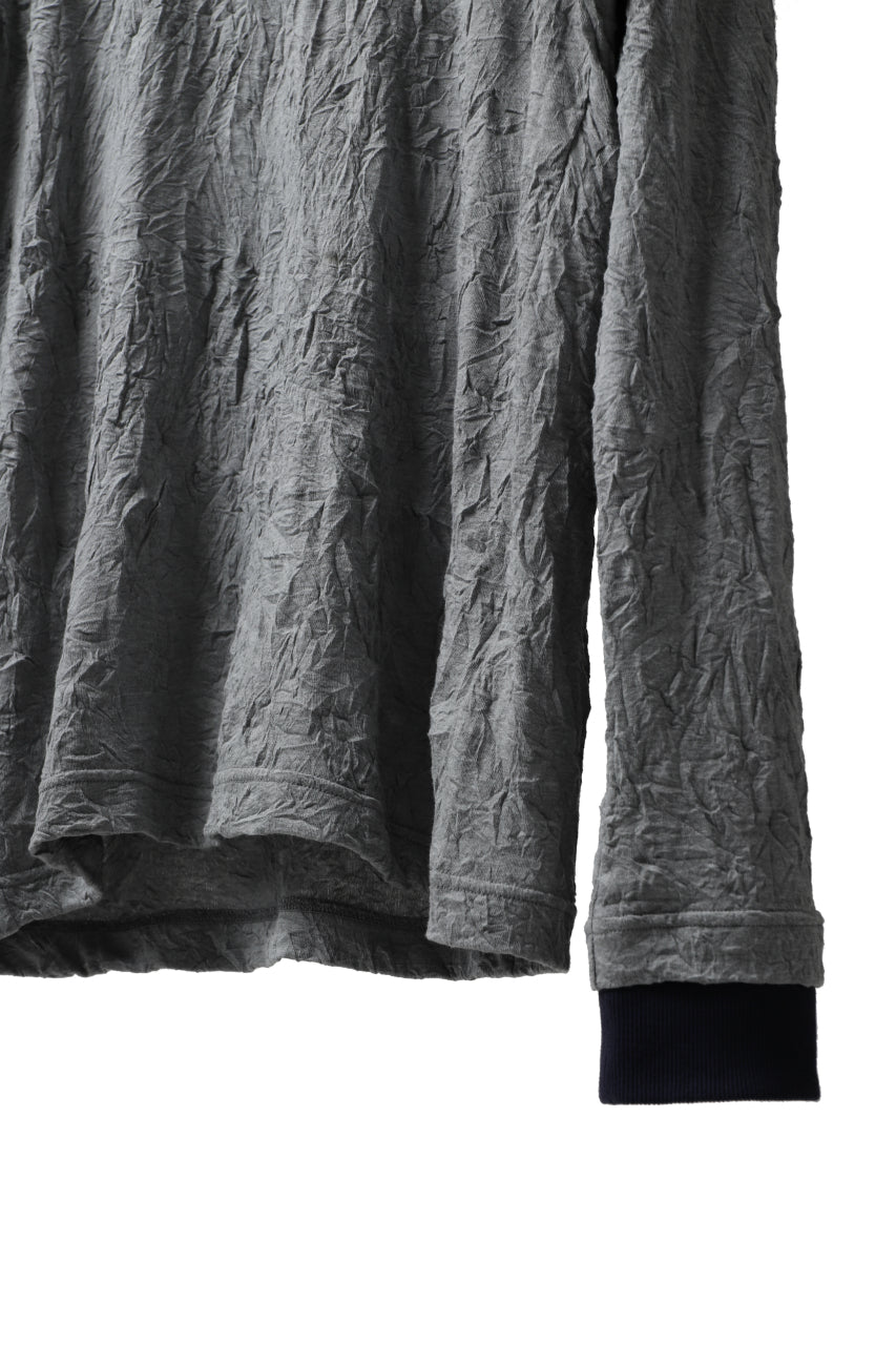 画像をギャラリービューアに読み込む, Y's BASIC LONG SLEEVE TEE / PLAIN STITCH WRINKLE (GREY)