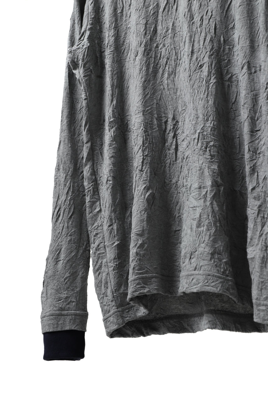 画像をギャラリービューアに読み込む, Y's BASIC LONG SLEEVE TEE / PLAIN STITCH WRINKLE (GREY)