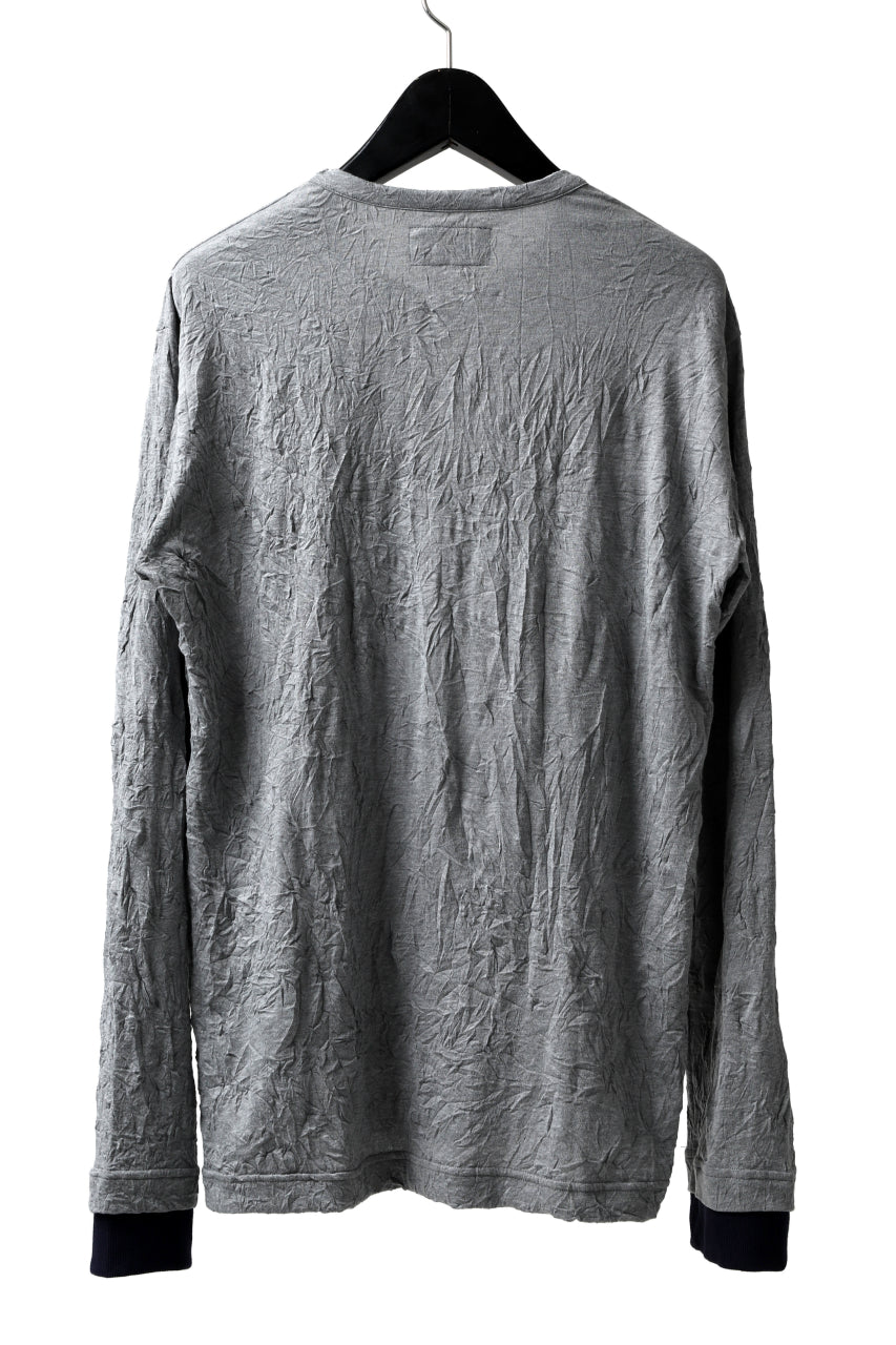 画像をギャラリービューアに読み込む, Y's BASIC LONG SLEEVE TEE / PLAIN STITCH WRINKLE (GREY)