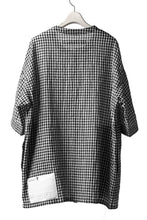 画像をギャラリービューアに読み込む, A.F ARTEFACT "MINIMAL" ROUND-NECK CHECK SHIRT (BLACK x WHITE)