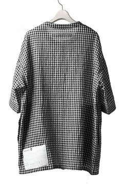 画像をギャラリービューアに読み込む, A.F ARTEFACT "MINIMAL" ROUND-NECK CHECK SHIRT (BLACK x WHITE)
