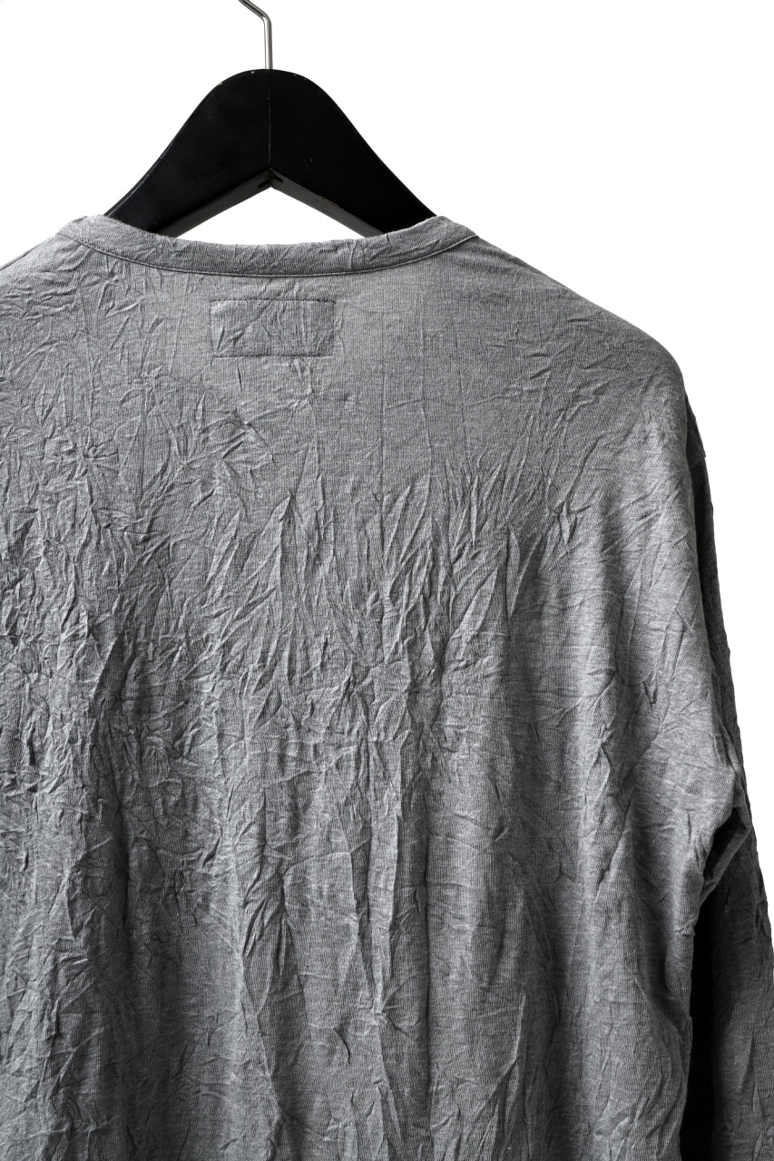 画像をギャラリービューアに読み込む, Y's BASIC LONG SLEEVE TEE / PLAIN STITCH WRINKLE (GREY)