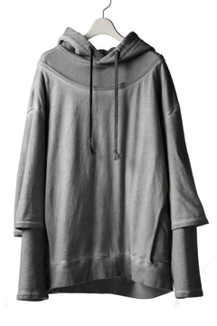 画像をギャラリービューアに読み込む, A.F ARTEFACT "BEHIND"DYEING LAYERED TEE HOODIE (GREY)