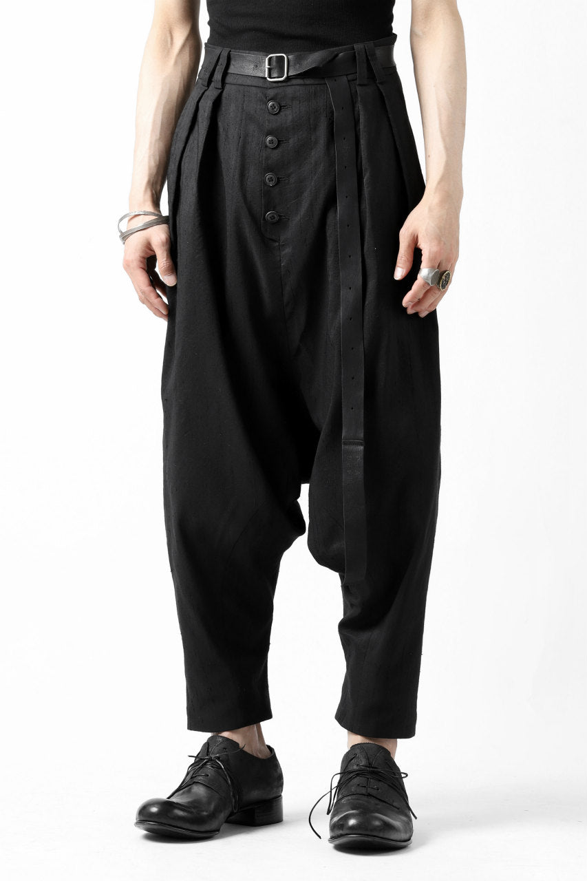画像をギャラリービューアに読み込む, SOSNOVSKA exclusive NARROW CLOWN PANTS / SCRATCHED SILK (BLACK)