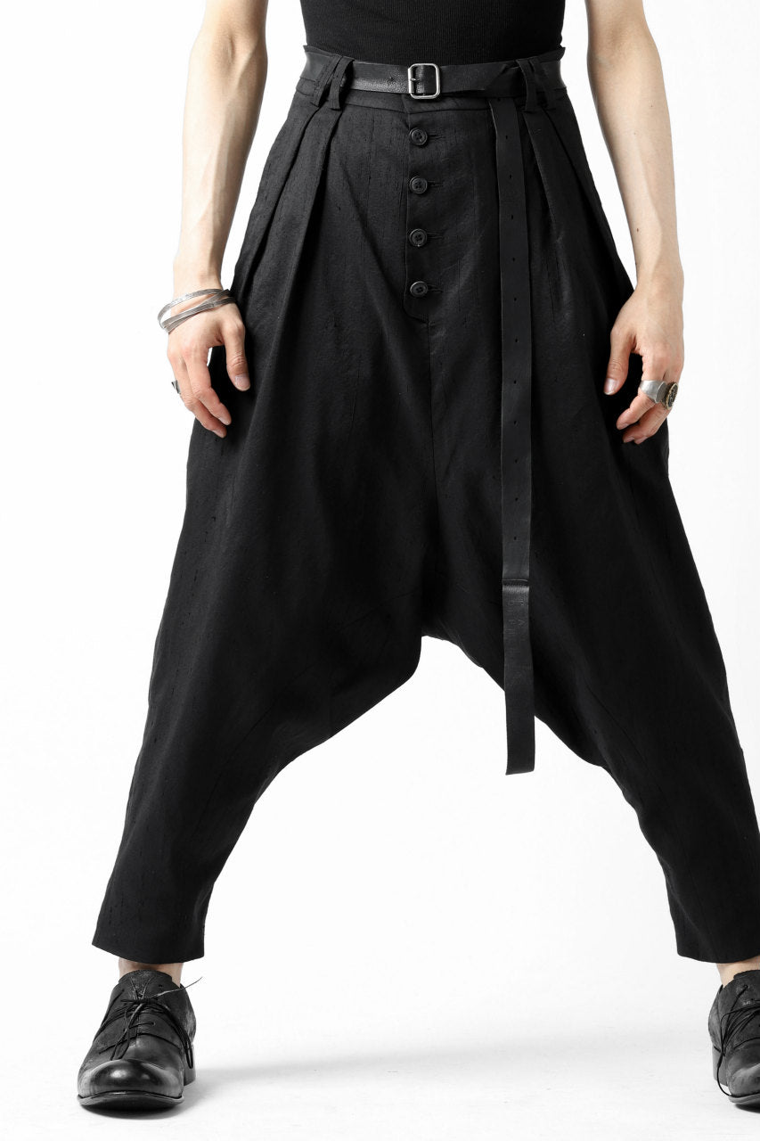 画像をギャラリービューアに読み込む, SOSNOVSKA exclusive NARROW CLOWN PANTS / SCRATCHED SILK (BLACK)