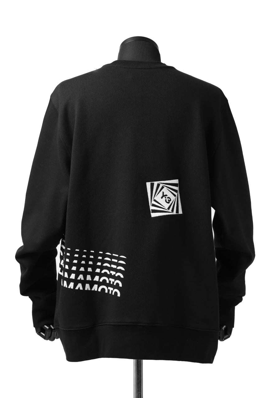 画像をギャラリービューアに読み込む, Y-3 Yohji Yamamoto CREW NECK SWEAT SHIRT / FRENCH TERRY (BLACK)