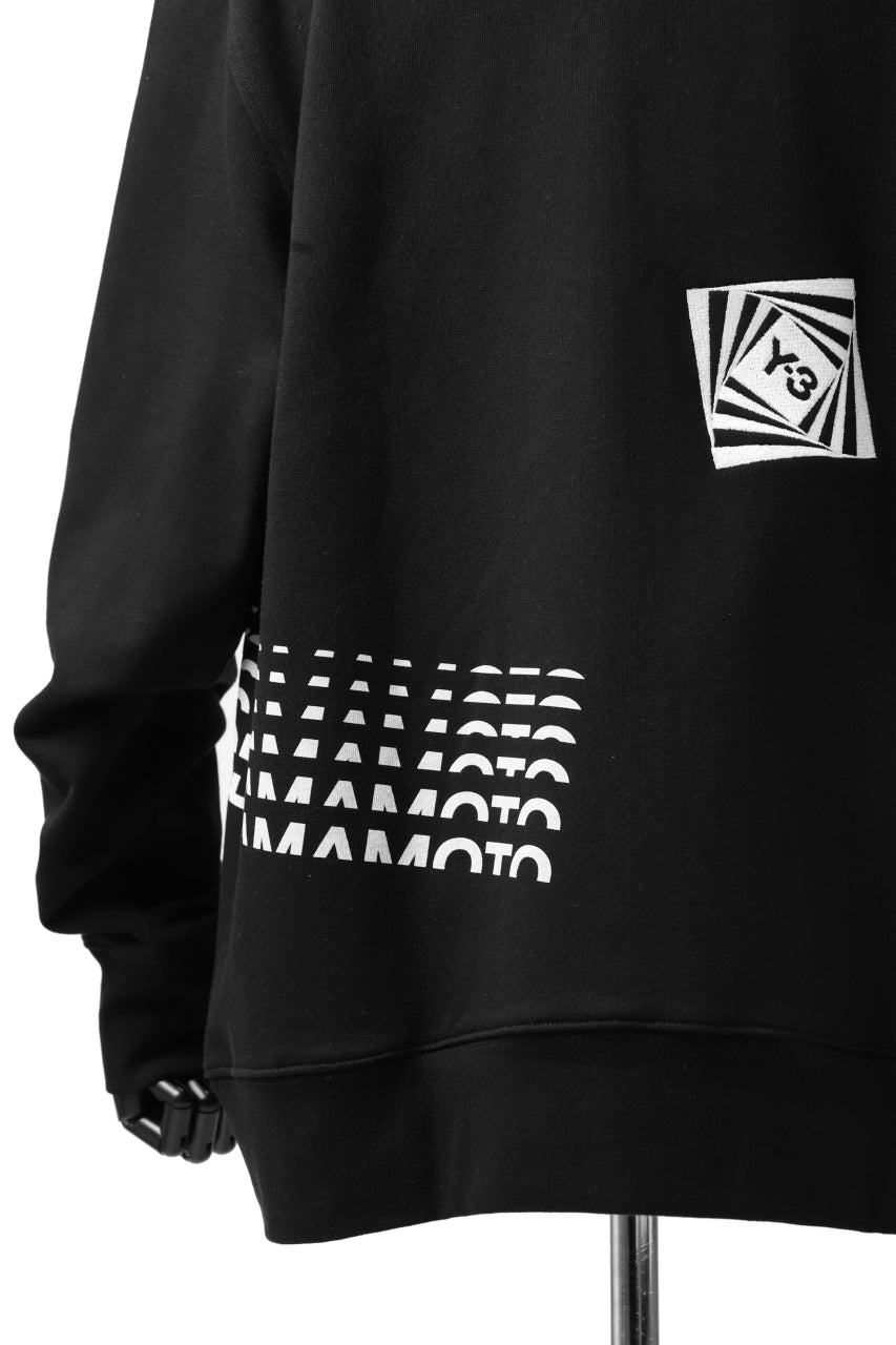 画像をギャラリービューアに読み込む, Y-3 Yohji Yamamoto CREW NECK SWEAT SHIRT / FRENCH TERRY (BLACK)