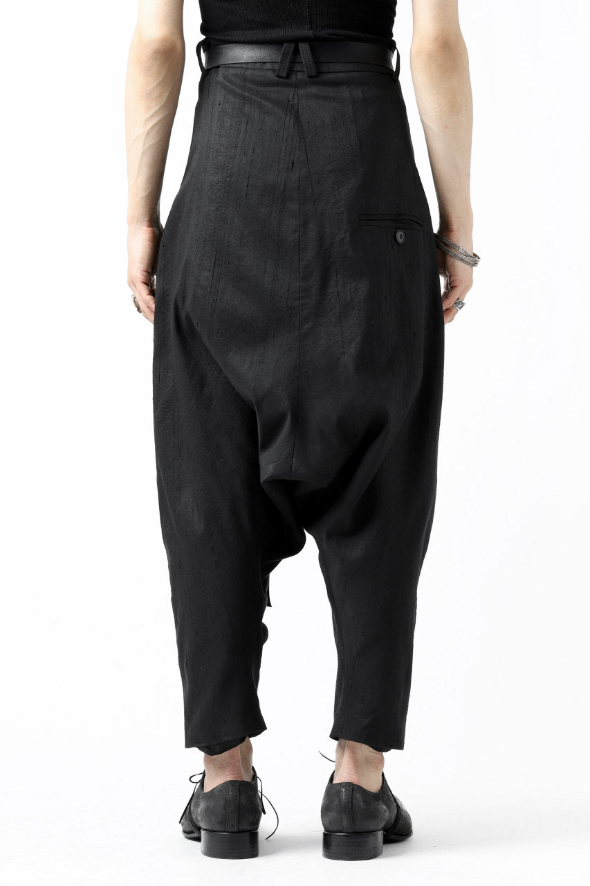 画像をギャラリービューアに読み込む, SOSNOVSKA exclusive NARROW CLOWN PANTS / SCRATCHED SILK (BLACK)