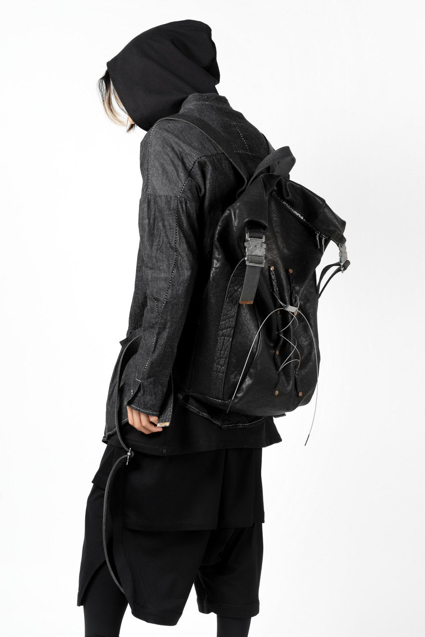画像をギャラリービューアに読み込む, ierib roll top ruck sack #2 / FVT Oiled Horse (BLACK)