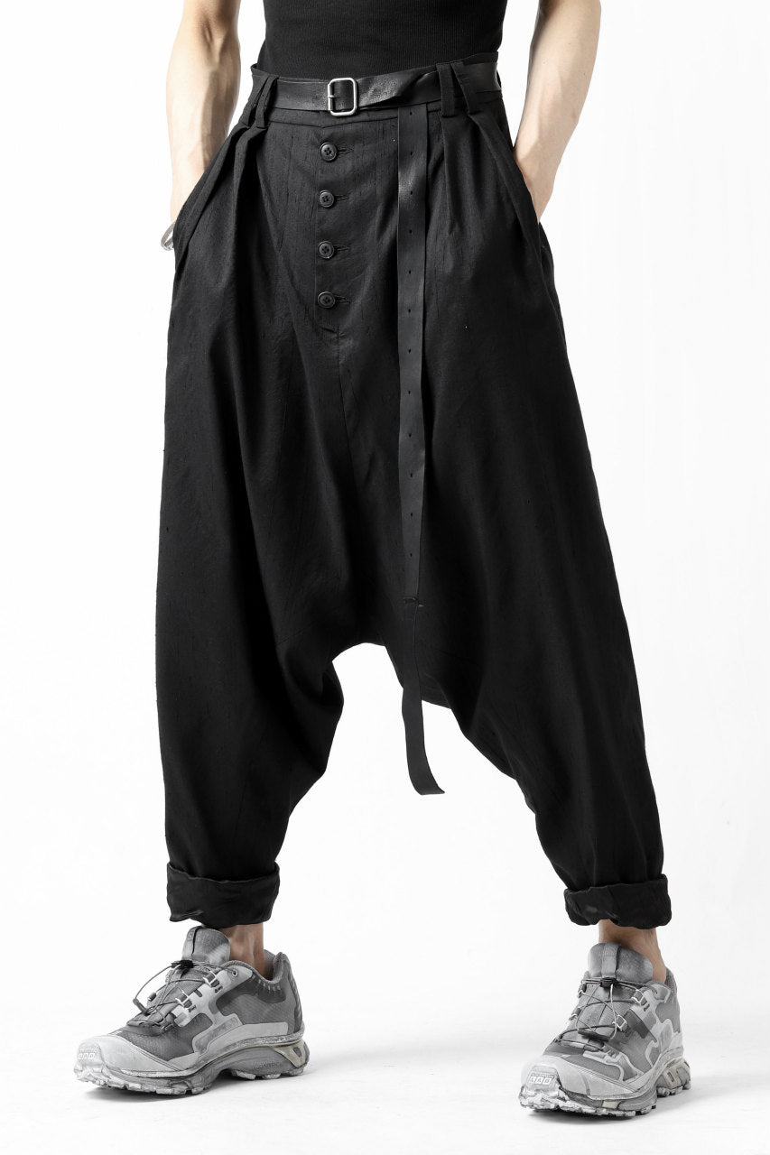 画像をギャラリービューアに読み込む, SOSNOVSKA exclusive NARROW CLOWN PANTS / SCRATCHED SILK (BLACK)