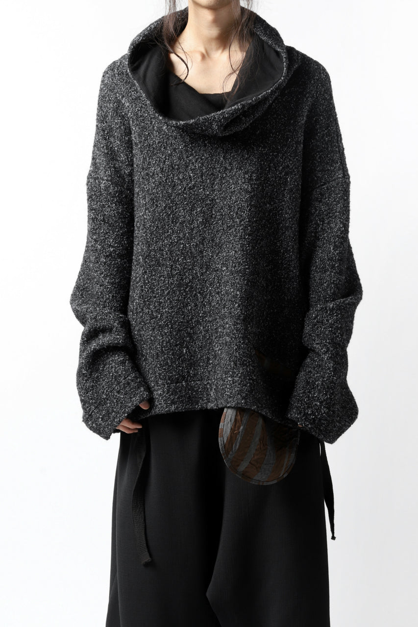 画像をギャラリービューアに読み込む, SOSNOVSKA CRAWLED OUT POCKET KNIT SWEATER (BLACK)