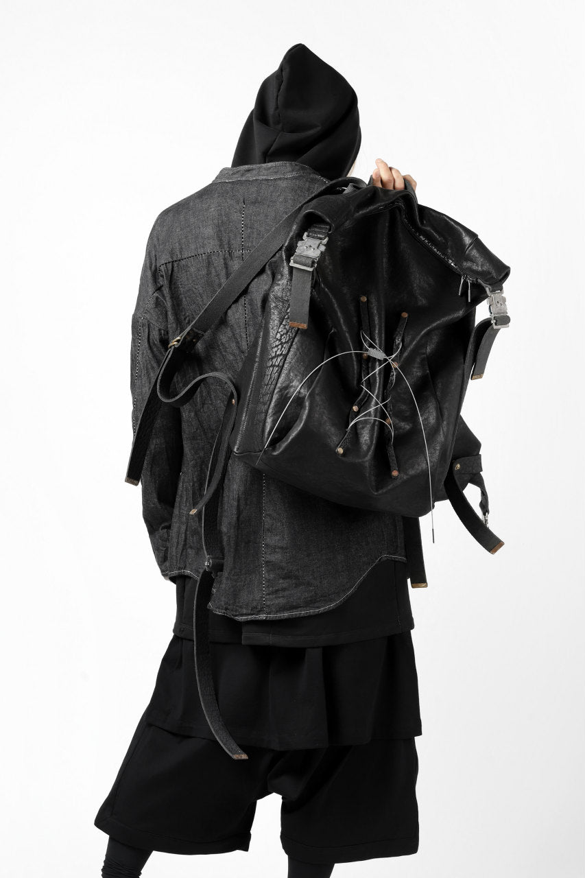 画像をギャラリービューアに読み込む, ierib roll top ruck sack #2 / FVT Oiled Horse (BLACK)