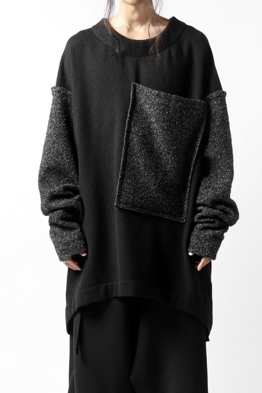 画像をギャラリービューアに読み込む, SOSNOVSKA ATTACHED POCKET KNIT SWEATER (BLACK)