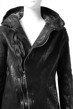 画像をギャラリービューアに読み込む, ISAMU KATAYAMA BACKLASH HOODED ZIPPER JACKET / ITALY-SHOULDER OBJECT DYED (BLACK)