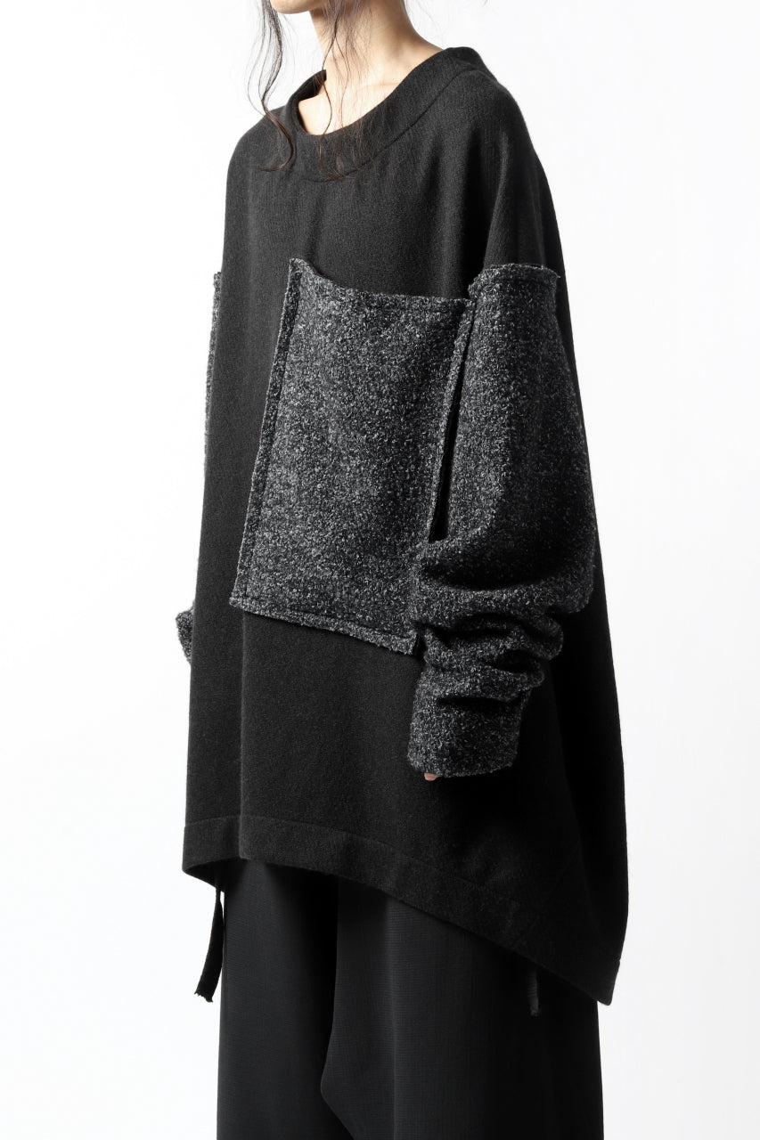 画像をギャラリービューアに読み込む, SOSNOVSKA ATTACHED POCKET KNIT SWEATER (BLACK)