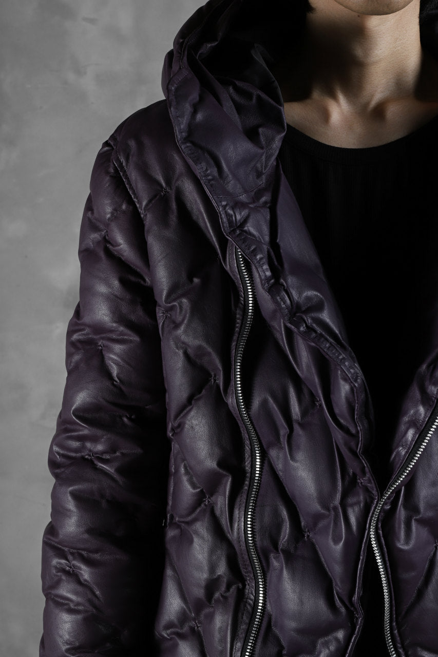 画像をギャラリービューアに読み込む, ISAMU KATAYAMA BACKLASH HOODED DOWN JACKET / KANGAROO + POLISH WHITE GOOSE (PURPLE)